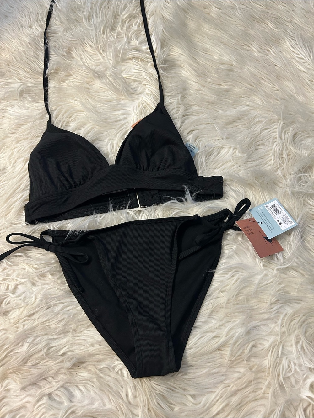 Women’s Black Bikini Set – Classic Tie-Side Swimwear